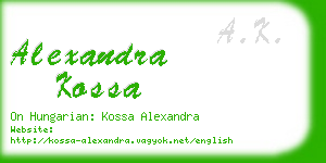 alexandra kossa business card